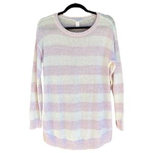 LOFT Outlet Lounge Textured Striped Sweater Size L